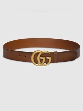 Gucci GG Marmont Wide Brown Leather Belt 85/34